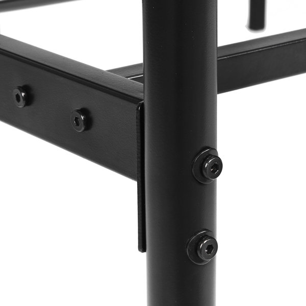 Latitude Run® Seyran Twin XL Bed Frame with Headboard Black Metal